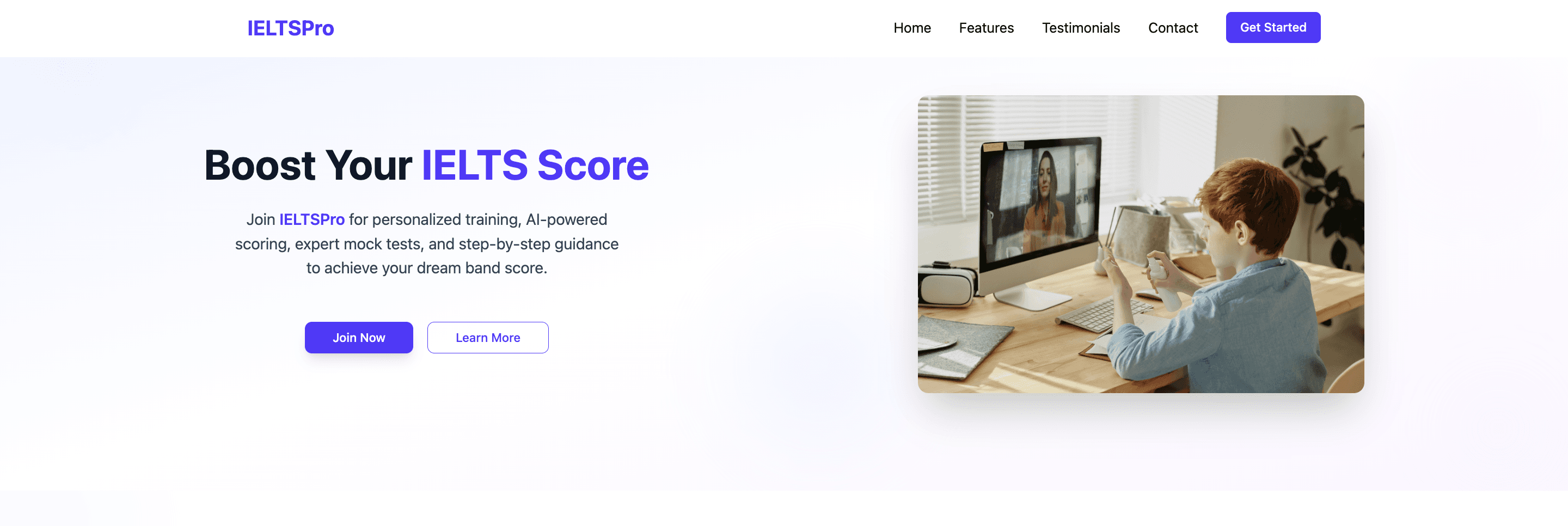 IELTS Institute Landing Page